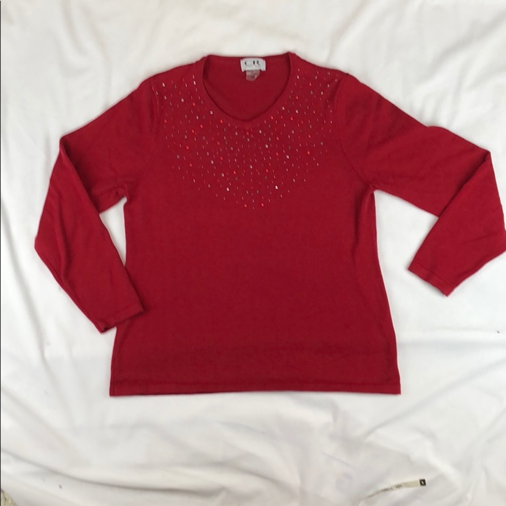 Red Jewelled Sweater, Size M